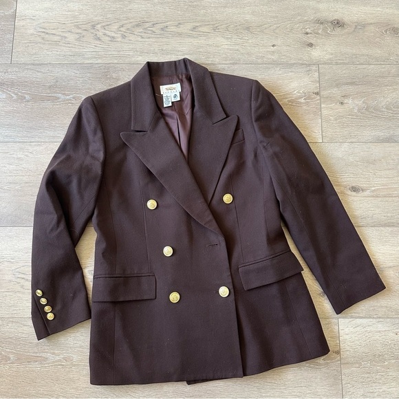 Talbots Jackets & Blazers - Vintage Talbots 100% Wool Brown Blazer Jacket Sz 6